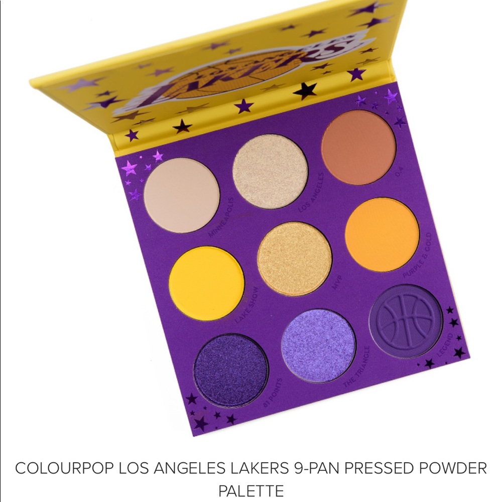 ColourPop x NBA Los Angeles Lakers Eyeshadow Palette LE NIB